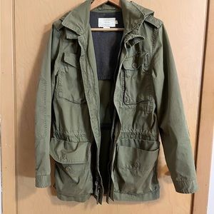 J. Crew green twill coat